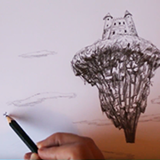 How to draw a Floating Island Video for children